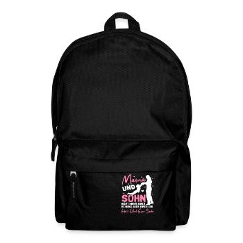 Lustig Mama und Sohn Partnerlook Spruch Geschenk - Rucksack - Schwarz - Vorne