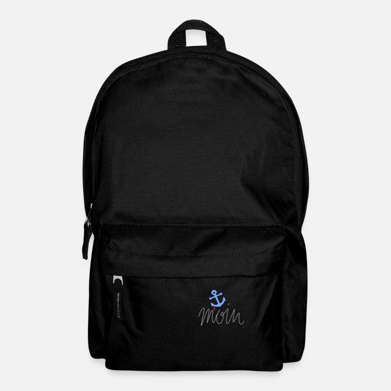 Moin mit Anker und Herz maritim Norden - Rucksack - Schwarz