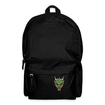 Oni Maske - Grüner Yokai Dämon - Rucksack - Schwarz - Vorne