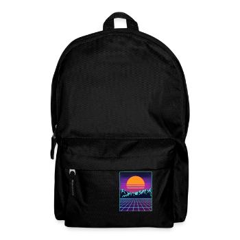 Retro 80s Aesthetic Vaporwave Outrun Style - Backpack - black - Front