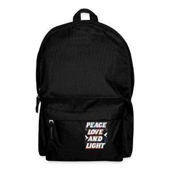 Peace Love And Light White Dove Peace Sign - Backpack - black - Front