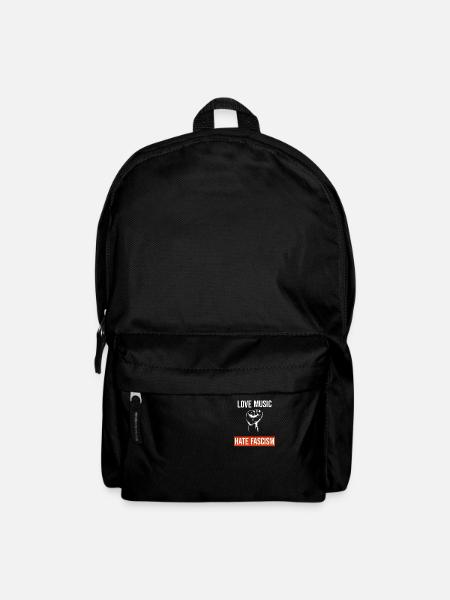 Love Music Hate Facism Demonstration Politik - Rucksack - Schwarz