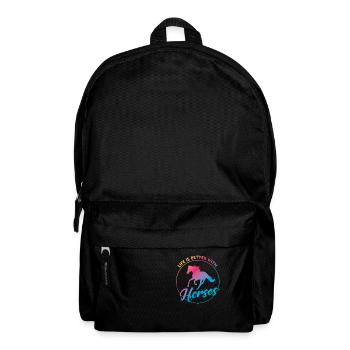 Life Better with Horses | Unicorn Colors | Happiness - Backpack - black - Front