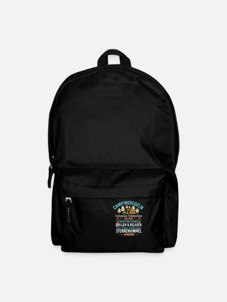 Lustig Camping Regeln Zelten Spruch - Rucksack - Schwarz