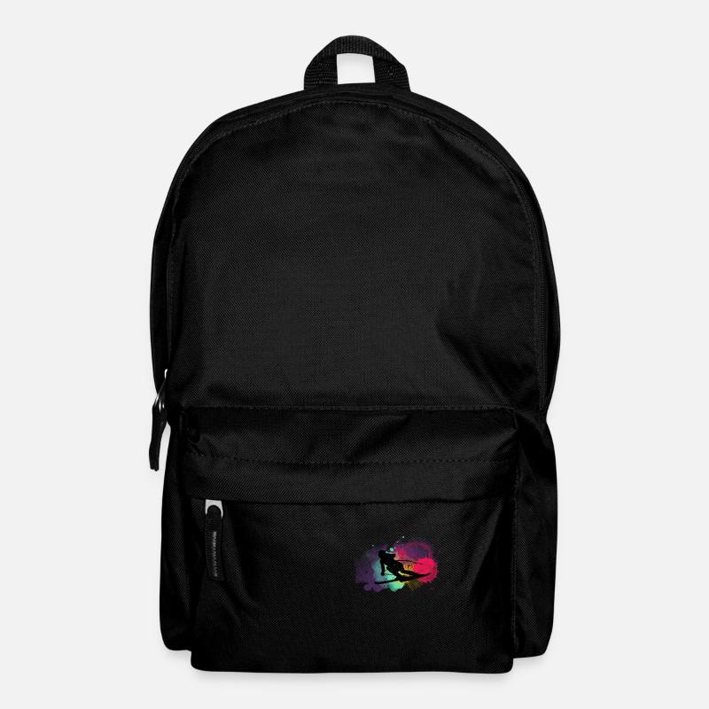 Funny ski skier mountains skiing saying gift - Backpack - black