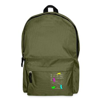 Cute cat music kitten musician notes - Backpack - olive green - Front