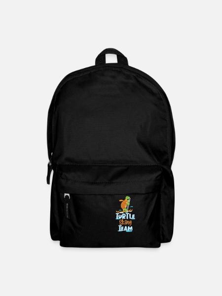 Schildkröte Ski Skifahren Skiurlaub Geschenk - Rucksack - Schwarz