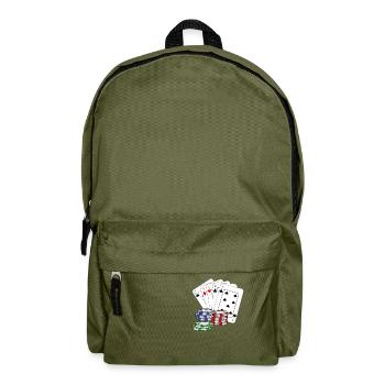 Poker Poker Pokerface jeu de cartes - Sac à dos - vert olive - Devant