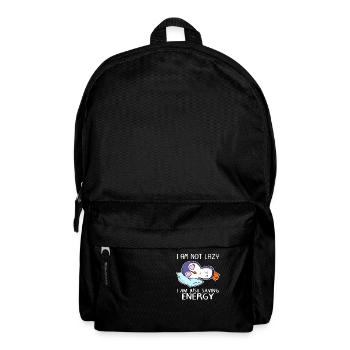 Funny penguin saying lazy funny gift idea - Backpack - black - Front