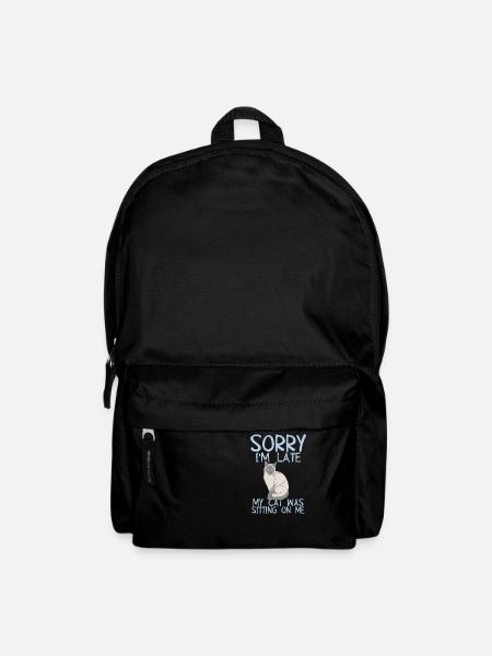 Tut mir leid, dass ich zu spät bin. Meine Katze saß auf mir - Rucksack - Schwarz