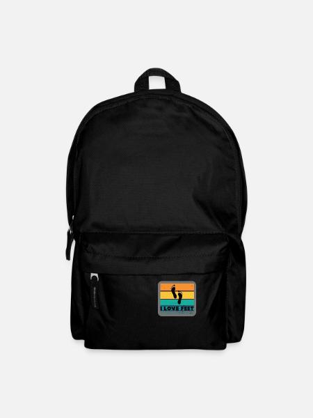 I love feet Füße fußfetisch retro vintage - Rucksack - Schwarz