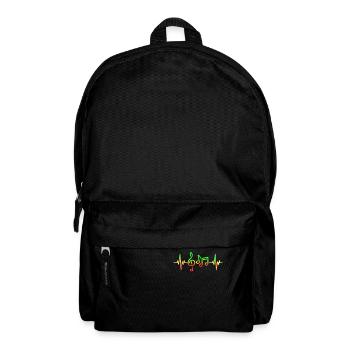 Reggae Music Heartbeat Jamaïque Rasta Funny Music - Sac à dos - noir - Devant