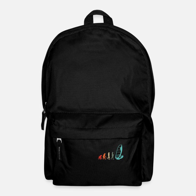 Windsurfer Retro Surfer Windsurfen Evolution - Rucksack - Schwarz