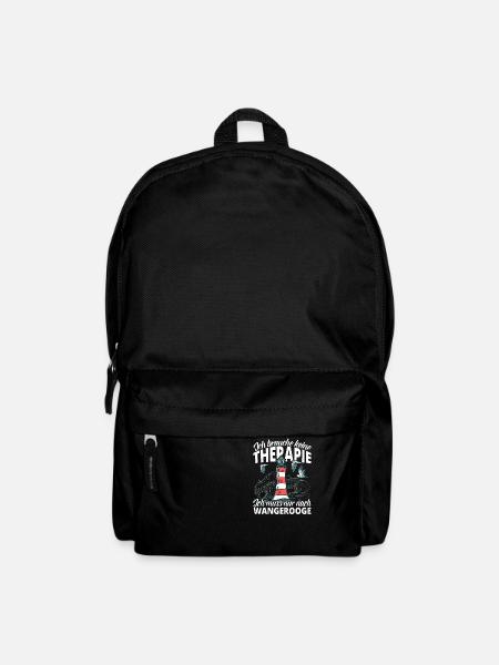 Keine Therapie Wangerooge Leuchtturm Geschenk - Rucksack - Schwarz
