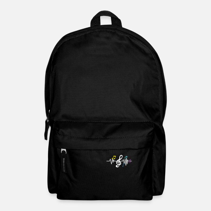 Musical Heart with Music Notes Valentines Day Gift - Backpack - black