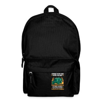 Traktor Traker Bauerngefaehrt Bauernspruch - Rucksack - Schwarz - Vorne