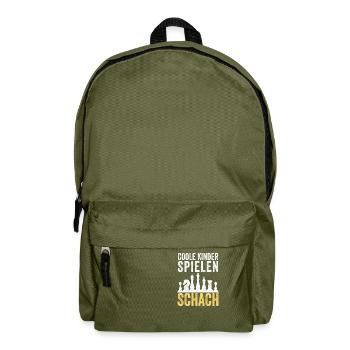Chess Playing Chess Pieces Chess Kids Gift - Backpack - olive green - Front