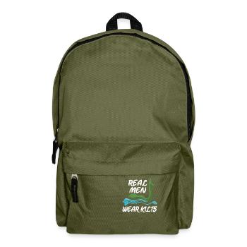 Lochness Scotland Coat of Arms Symbol Gift Saying - Backpack - olive green - Front