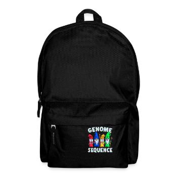 Genomsequenz lustige Gnome Biologie Wissenschaft Pun - Rucksack - Schwarz - Vorne