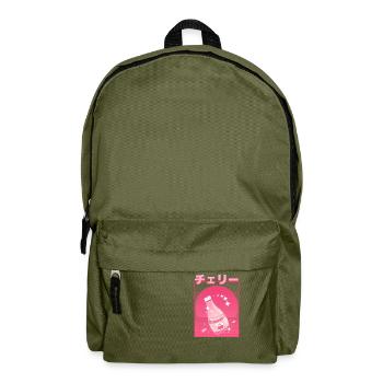 Retro japanische Kirschsoda - Vaporwave Ästhetik - Rucksack - Olivgrün - Vorne