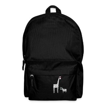 Girafe et zèbre avec lunettes de soleil - Sac à dos - noir - Devant