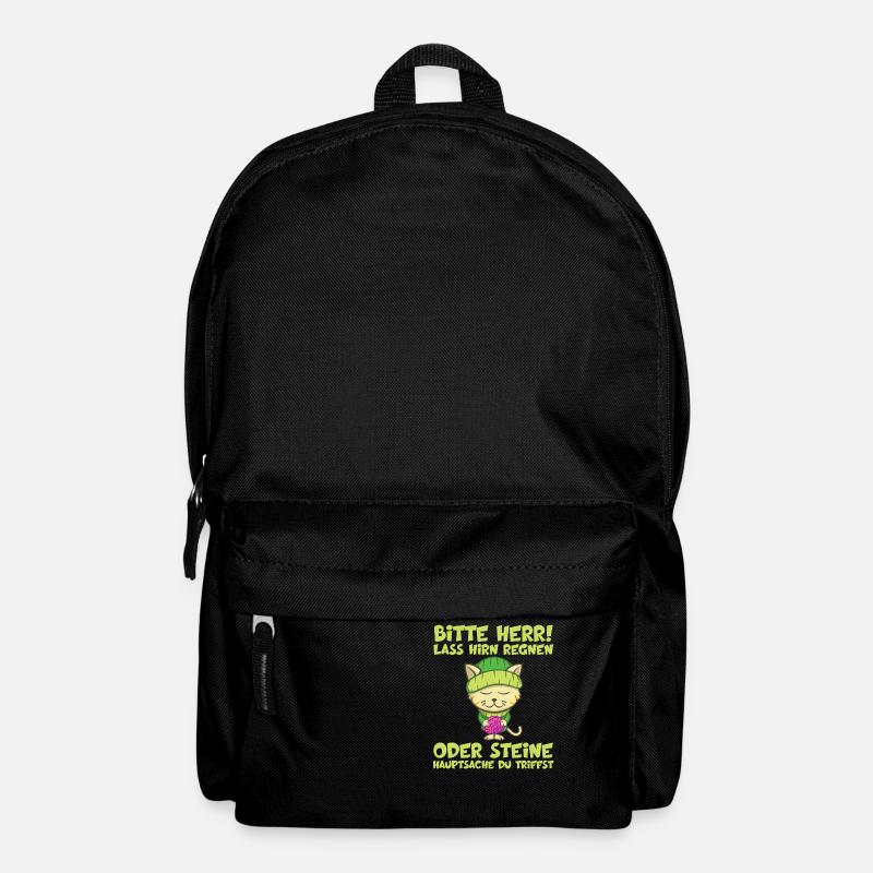 Herr Lass Hirn Regnen Oder Steine Lustige Sprüche - Rucksack - Schwarz
