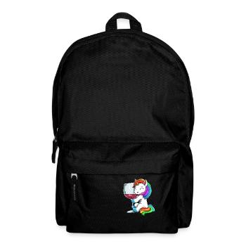 Lustige Wein Einhorn Trinken - Rucksack - Schwarz - Vorne