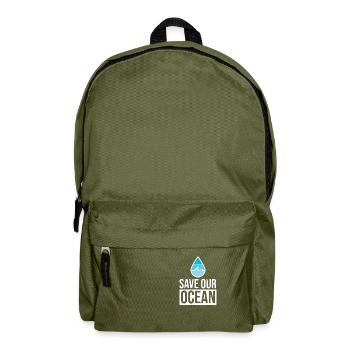 Save the Ocean - Rucksack - Olivgrün - Vorne