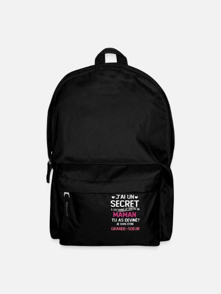 J'ai un secret je vais être grande sœur cadeau - Sac à dos - noir