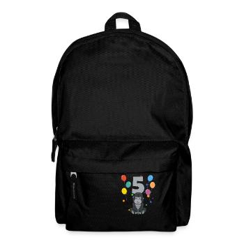 5. Geburtstag Kindergeburtstag 5 Jahre Gorilla - Rucksack - Schwarz - Vorne