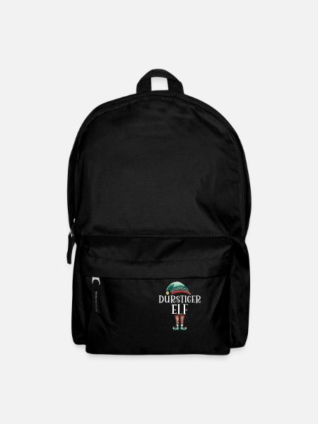 Weihnachten Partnerkostüm Durstige Elf Elfe Elfen - Rucksack - Schwarz
