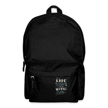 Mein Kopf sagt Sport mein Herz sag Schoki - Rucksack - Schwarz - Vorne