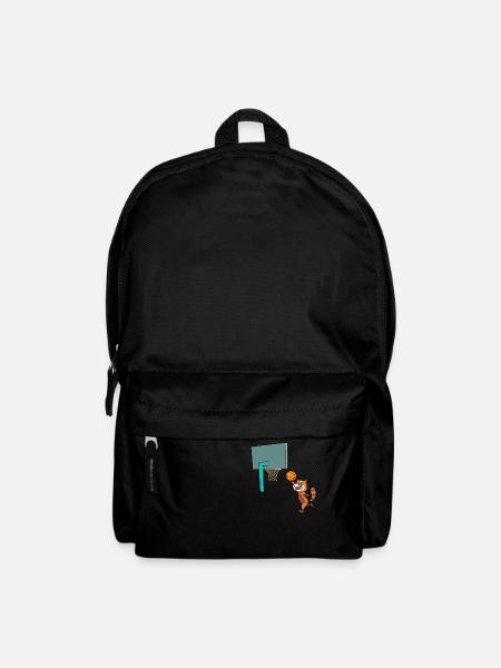 Comic Roter Panda spielt Basketball - Rucksack - Schwarz