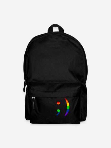 Retro Emoji Wink Queer - Backpack - black