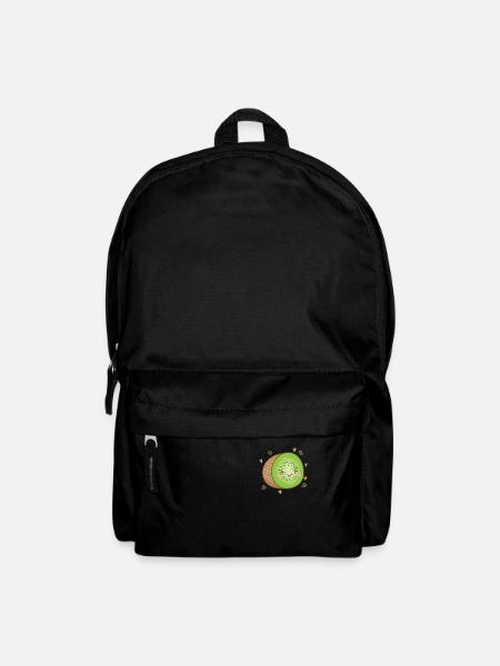 Kiwi aufgeschnitten Frucht Obst Tier - Rucksack - Schwarz