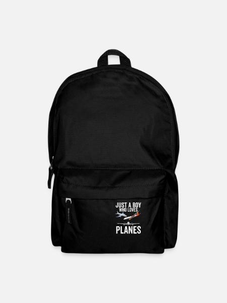 Nur ein Junge, der Flugzeuge liebt - Rucksack - Schwarz