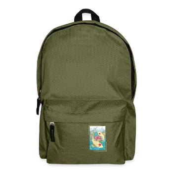 Carpe Koi Poisson Koi japonais - Sac à dos - vert olive - Devant