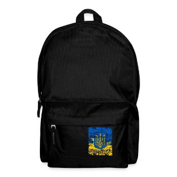 T-shirt de l’Ukraine avec armoiries et drapeau rétro - Sac à dos - noir - Devant