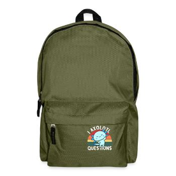 I Axolotl Questions - Backpack - olive green - Front
