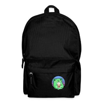 Frog Bubbe Tea Funny Drinking Frog Shake Humor - Backpack - black - Front