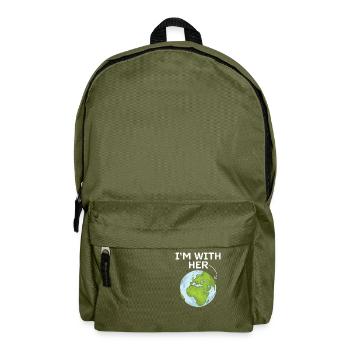 I'm With Her Earth Environment Awareness Earth Day - Rucksack - Olivgrün - Vorne