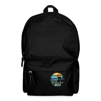 Retro Howling Wolf Wild - Rucksack - Schwarz - Vorne