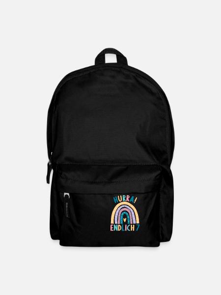 7 Jahre Rainbow Regenbogen 7. Geburtstag - Rucksack - Schwarz