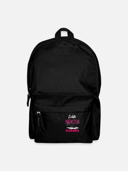 Echte Mädchen schwimmen - Rucksack - Schwarz