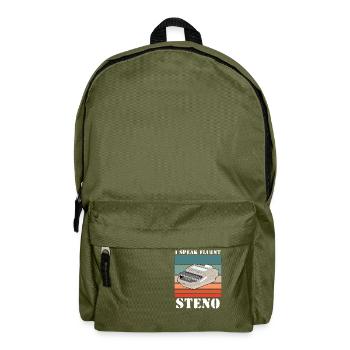 Court Reporter Vintage Stenographer Art - Backpack - olive green - Front