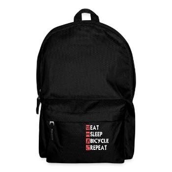 Eat Sleep Bicycle Repeat Funny Cycling T-Shirt - Backpack - black - Front