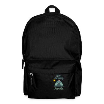 100% Camping Familie Campingplatz Urlaub Wohnwagen - Rucksack - Schwarz - Vorne