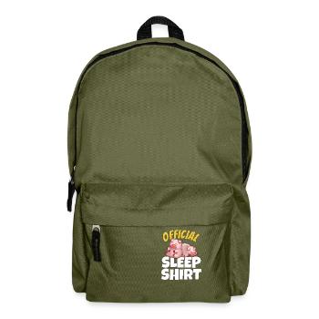 Cute Sleeping Pig Gifts - Backpack - olive green - Front