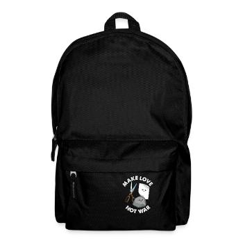 Make Love Not War Lustiges Rock Paper Scissors Spiel - Rucksack - Schwarz - Vorne