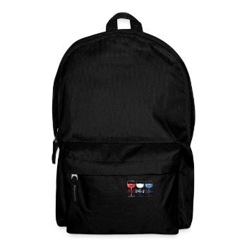 Red Wine & Blue Wine Glasses Red White Blue 4th of - Backpack - black - Front